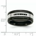 thumbnail image 2 of Stainless Steel Black IP-plated/Polished w/Black Diamonds 9mm Band, 2 of 11