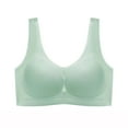 thumbnail image 2 of YWDJ Lounge Bras for Women Plus Size Pullover Comfortable Bras Large Bust No Underwire Bras Wide Strap Full Coverage Push up Wrap Sleep Bras Padded Plus Size Comfort Bras Solid Comfy Bras Green M, 2 of 9