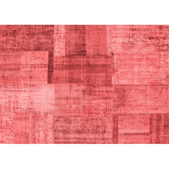 Ahgly Company Indoor Rectangle Patchwork Red Transitional Area Rugs, 6' x 9'