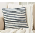 thumbnail image 4 of SARO 4873.DN18S 18 in. Genes Square Striped Denim Chindi Down Filled Throw Pillow - Denim, 4 of 5