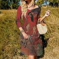 thumbnail image 3 of Crimson Hellish Bird Chaos Scene Womens Summer Dress Tie Back A Line Flare Dress, 3 of 9