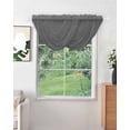 thumbnail image 2 of Waterfall Valances for Windows, Pure Dark Grey Kitchen Sheer Valance Curtains, Simple Solid Color Rod Pocket Elegant Swag Valances for Living Room Bedroom, 47.2"x38.5", 2 Panel, 2 of 8