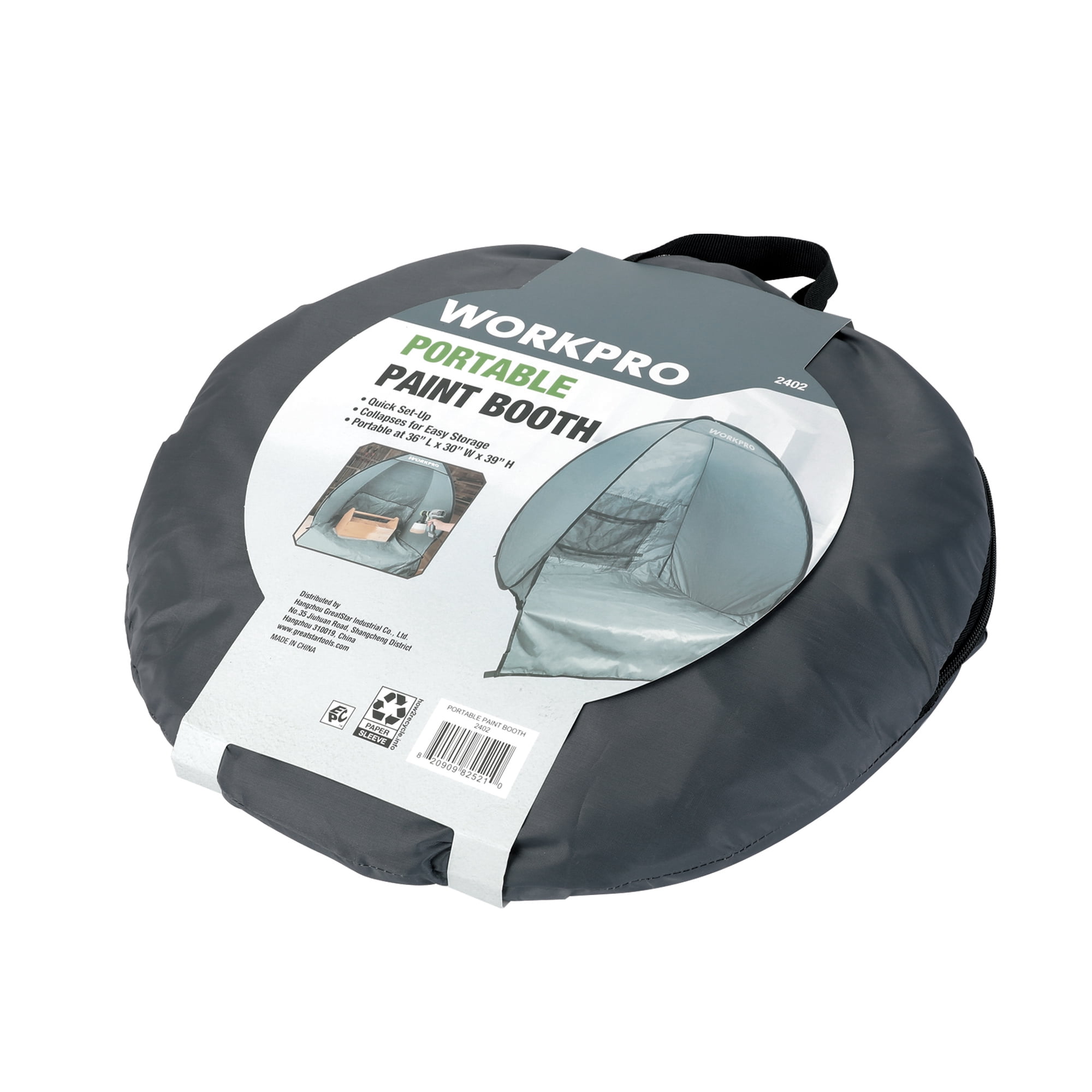 WORKPRO Collapsible Portable Paint Spraying Booth with Overspray Control and Easy Assembly