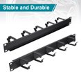 thumbnail image 4 of Uxcell 1U 5 D-Ring Cable Manager, 2 Pack 19-Inch Metal Horizontal Rack Mount Metal Server Rack Wire Management, 4 of 6
