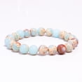 thumbnail image 2 of Natural Copper Turquoise 8mm Round Shape Smooth Cut Beads Stretchable Bracelet for Men & Women., 2 of 2