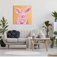 thumbnail image 2 of Pink Pig with Big Ears Traditional Farm Animal 30 in x 30 in Painting Canvas Art Print, by Stupell Home Décor, 2 of 6