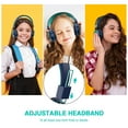 thumbnail image 5 of Kids Headphones, Seenda Wired Headphone for Kids,Foldable Adjustable Stereo Tangle-Free, 3.5MM Jack Wire Cord on-Ear Headphone for Children (Navy/Teal), 5 of 7