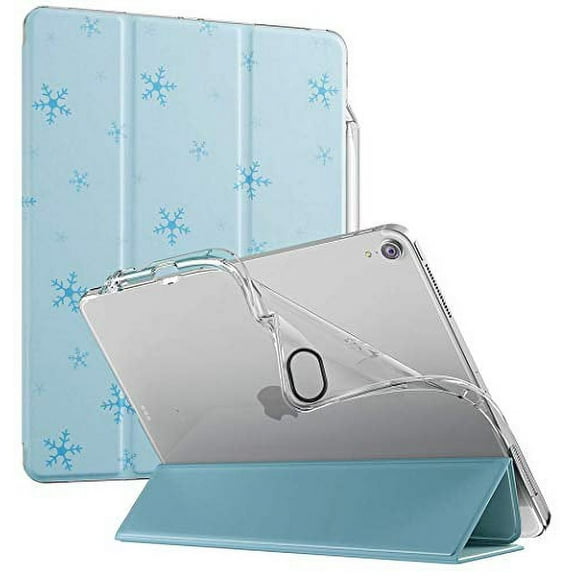 Poetic Smart Cover w/Flexible Soft Clear TPU Back, Slim-Fit Trifold Stand Folio, Lumos X, Apple Pencil Charging Works, Magnetic Closure, Auto Sleep/Wake, iPad Pro 12.9 Case 2018 3rd Gen Snowflake