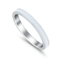 thumbnail image 4 of Full Eternity Stackable Band Ring White Enamel 925 Sterling Silver Size 5, 4 of 6