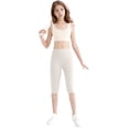 thumbnail image 4 of TIREOW Girls Capri Leggings High Waisted Candy Colored Mid Length Sports Tights Workout Yoga Pants Kids Solid Color Leggings, 4 of 5