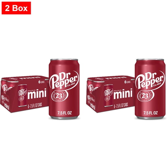 Dr Pepper Soda Mini Cans 6 CT / 7.5 fl oz - 2 Box