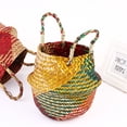 thumbnail image 4 of Woven Linen Basket Storage Container Multipurpose Flower Vase Double Thicken Handle Storage Bin, 4 of 6