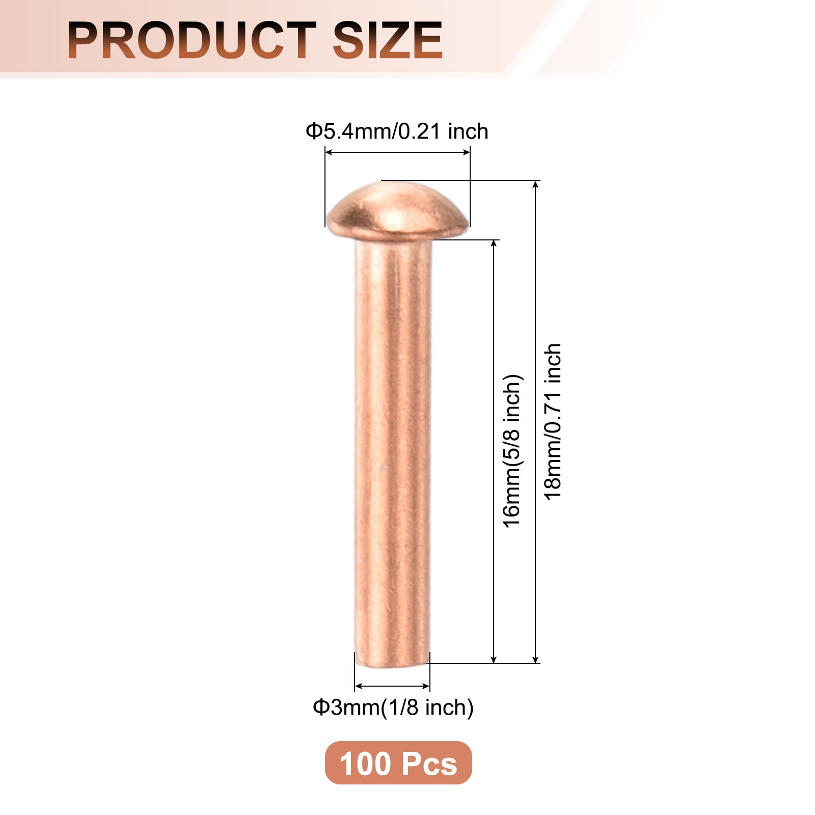 Uxcell 50 Pack Brazier Head Solid Aluminum Rivets, M4 Dia x 10mm Length Round Head Aluminum Boat Rivets for Repairing Boats, Machinery, Aircraft