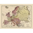 thumbnail image 2 of Rand McNally 32x25 Black Ornate Wood Framed with Double Matting Museum Art Print Titled - Russia France Austria Hungary Germany, 2 of 4