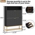 thumbnail image 5 of Free-Standing Shoe Cabinet with 2 Flip Drawers, Slim Entryway Shoe Storage with Shelf and Top Cubby, Hidden Shoe Rack with Doors, Black, 5 of 7