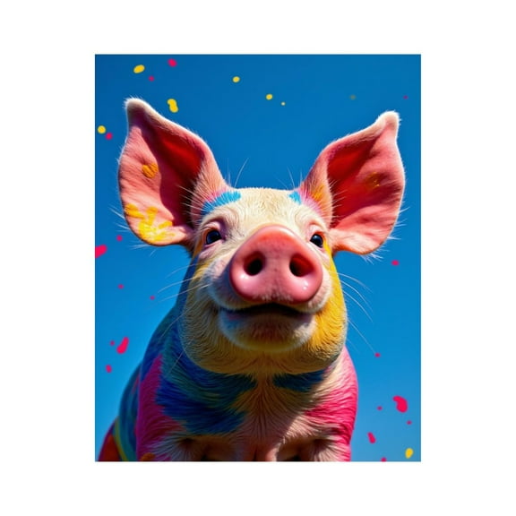 Paint By Numbers Kit for Adults Beginner - DIY Colorful Pig Art Bright Sky Canvas Painting Kits for Adults, Frameless Paint By Number for Adults for Home Wall Decor 16x20 Inch