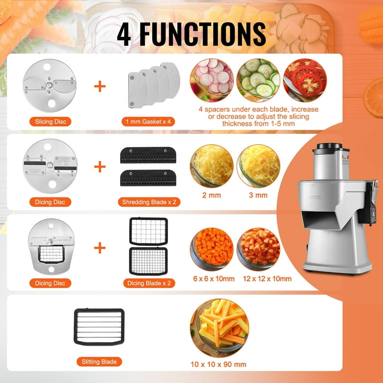 KFFKFF 4 in 1 Electric Vegetable Slicer Food Vegetable KFFKFF 4 in 1 Electric Vegetable Slicer Food Vegetable