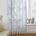 thumbnail image 6 of Blue Grey Forest Sheer Curtains 54 Inches Long, Watercolor Blue Ombre Leaves Light Filering Curtains, Breathable Simi Curtain Privacy Drapes for Kitchen Bathroom Lightweight Small Window Treatment, 6 of 9