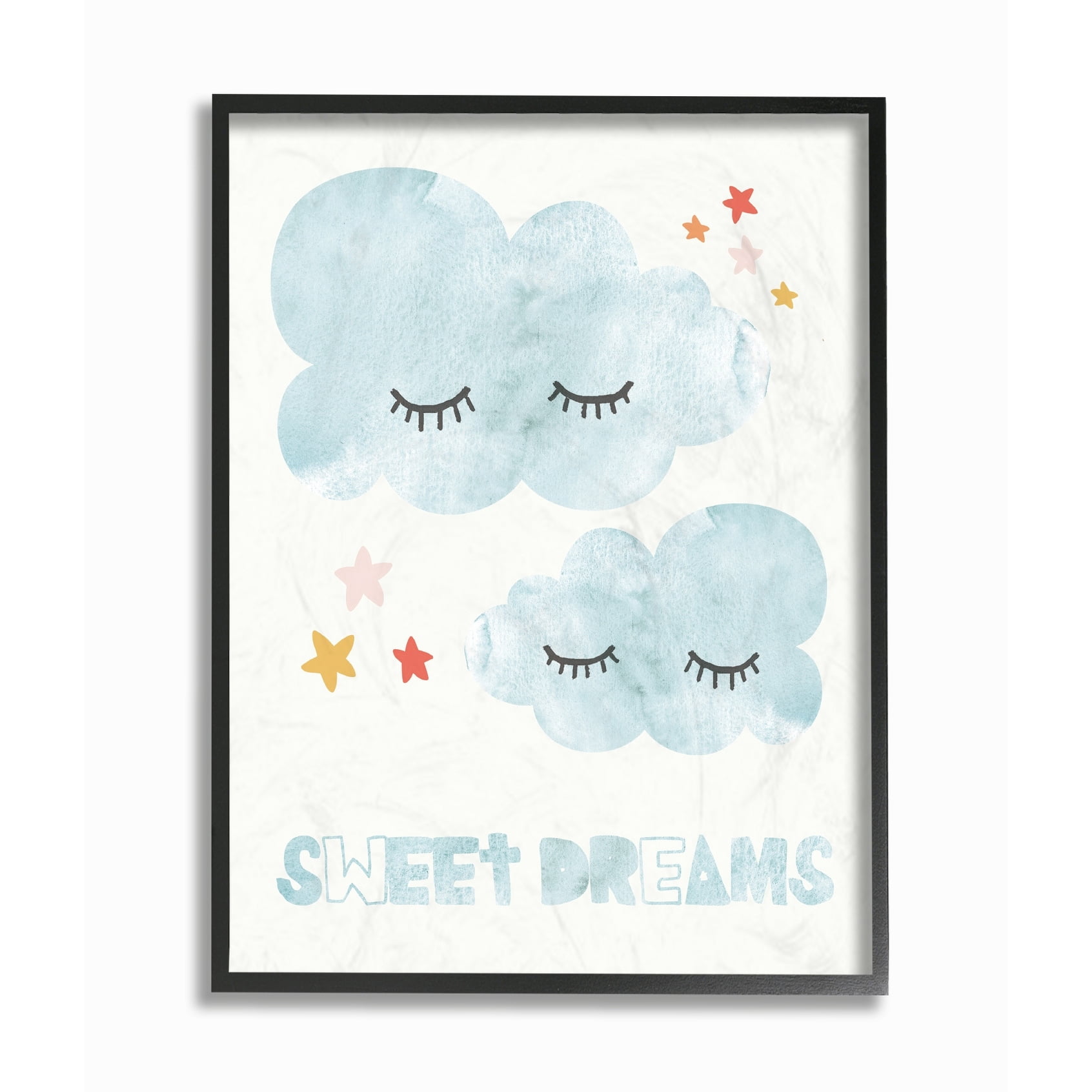Stupell Sweet Dreams Mod Blue Clouds with Eyelashes Framed Art, 11 x 14, Design By Artist Daphne Polselli - Multi-Color 24 x 30