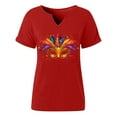 thumbnail image 5 of Fewfanhot Womens Shirts Mardi Gras Shirts for Women Carnival V-neck Graphic Party Top, 5 of 6