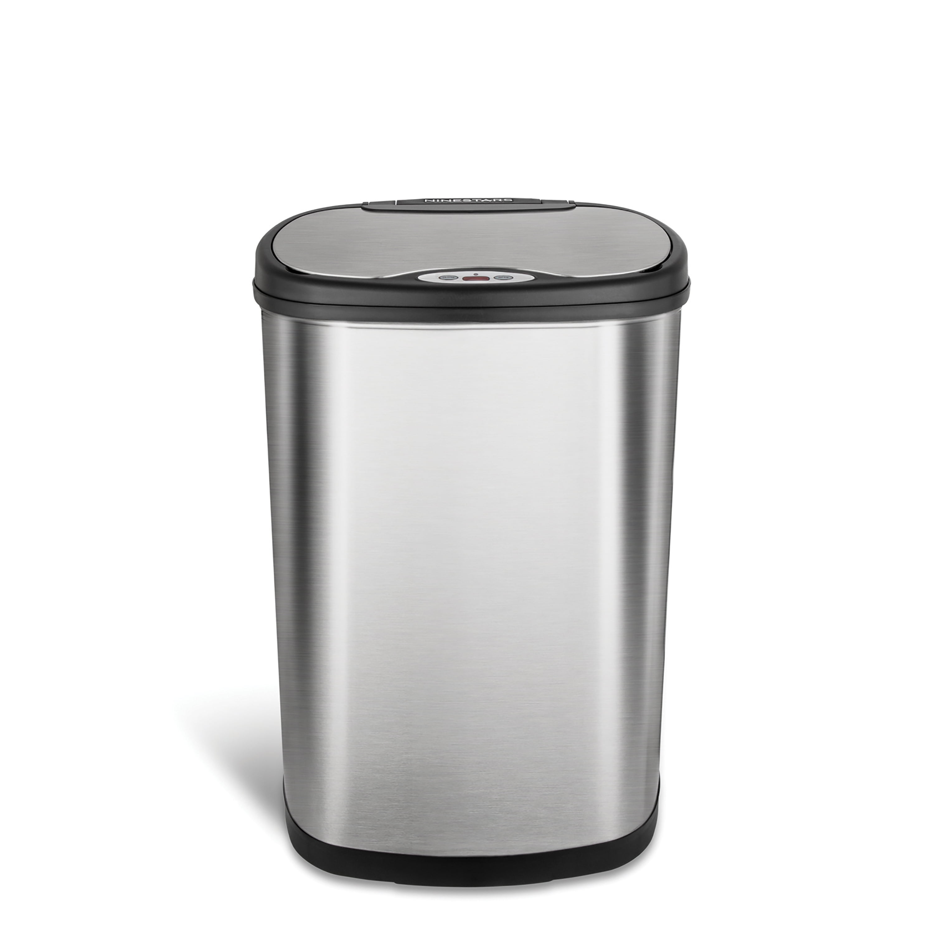 Nine Stars Stainless Steel Oval Sensored Trash Can with Stainless Steel