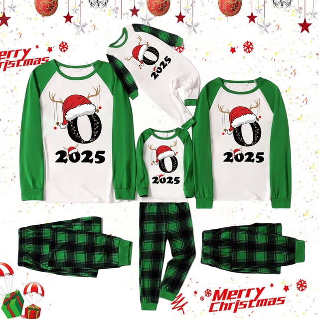 Pijamas familiares con estampado de cuadros navideños de moda, mono de bebé, monos de poliéster para bebé
