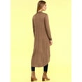 thumbnail image 3 of Made by Johnny Women's Casual Long Open Front Drape Lightweight Duster High Low Hem Maxi Long Sleeve Cardigan XXL MOCHA, 3 of 6