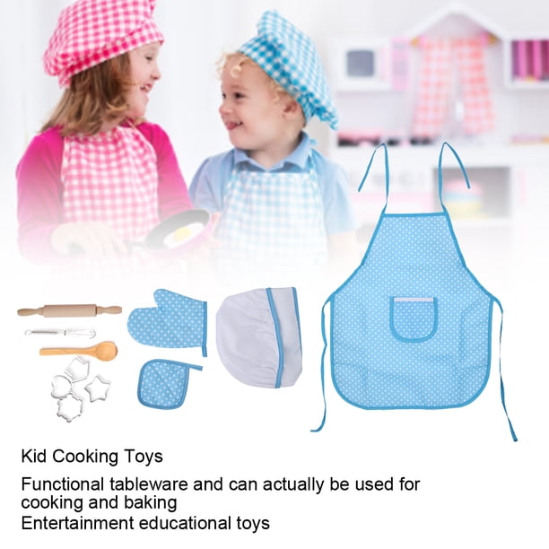 Juego De Juguetes De Cocina Para Niños Juego De Rol Para Hornear Delantal Gorro De Chef Utensilios De Imitación Vajilla Funcional Para Niños Pequeños Niñas Niños De 3 Años