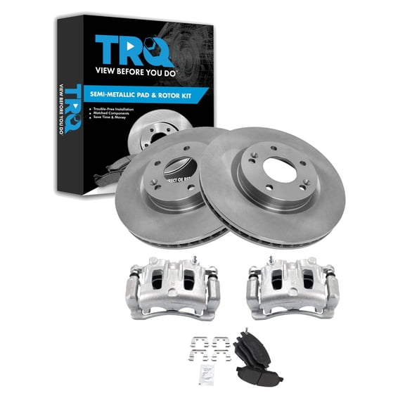 TRQ Front Brake Pad & Rotor Kit BKA36117 Fits Select 2007-2009 Hyundai Santa Fe