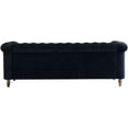 thumbnail image 5 of Modern Velvet Sofa, Button Tufted Chesterfield Sofa with Scroll Arms and Gold Metal Legs, 3-Seater Sofa Couch Upholstered Sofa for Living Room Bedroom Office Apartment, 84.65"×31.50"×30.31", Black, 5 of 14