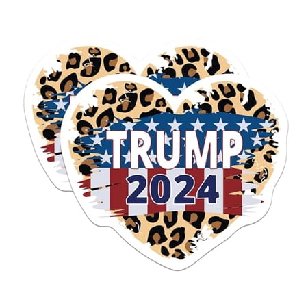 (2 Pack) Trump 2024 Cheetah Print Magnets - Trump for President 2024-2024 Election - 5" On Longest Side - Premium Magnet - for Cars, Refrigerators, Toolboxes, Lockers- Made in USA - MAG0790