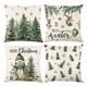 thumbnail image 2 of Juego de 4 fundas de almohada navideñas | Estampado de Papá Noel, muñeco de nieve y árbol de Navidad | Decoración navideña de poliéster de 45 x 45 cm | Fundas de cojín para dormitorio y sala de estar, 2 of 5