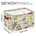 thumbnail image 4 of Yayeee Canvas Storage Basket with Handles for Shelves Fabric Bins Closet Organizer, Birds with Strawberries, 4 of 8