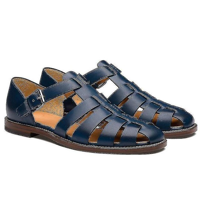 Sandalias deportivas para hombre Sandalia de cuero hecha a mano al aire libre con punta cerrada