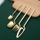 thumbnail image 4 of Conjunto de cubiertos pulidos de acero inoxidableCubiertos pulidos de acero inoxidable Forks Forks Postres Tailware Cocina Cubiertos para viajar Ceremonia de boda Camping Golden Inevent HA009536-03, 4 of 7