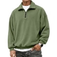 thumbnail image 3 of OIOLOYJM Sweatshirt for Men Vintage Quarter Zip Long Sleeve Collared Loose Fit Soft Pullover Shirts Vintage Big and Tall Winter Fashion Warm Comfortable Outfits, 3 of 5