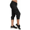 thumbnail image 5 of Taylonsss Clearance Women's Yoga Pants Loose Soft Drawstring Workout Sweatpants Outdoor Athletic Causal Pants With Pockets Cargo Capris, 5 of 8