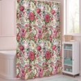 thumbnail image 5 of Shower Curtain Watercolor Peony Dahlia Shower Curtains for Bathroom Decor, Waterproof Polyester Shower Curtain Set with Hooks, Small Stall Size 36" x 72" Spring Floral Leaf, 5 of 9