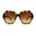 thumbnail image 3 of Womens Oversized Dimensional Thick Rectangle Retro Fashion Plastic Sunglasses [Tortoise - Brown], 3 of 7