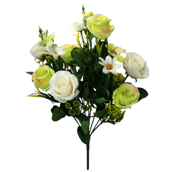 10\-branch Artificial Rose Bouquet Simulation flower bouquet Decor Wedding Party Cloth Flower green white