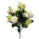 thumbnail image 1 of Ramo de rosas artificiales de 10 ramas, simulación floral, decoración floral, tela para banquete de boda, flor falsa, verde blanco AweSitey HA8319-04B, 1 of 6