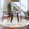 thumbnail image 3 of Easter Eggs Round Area Rug 5Ft Washable Circle Rugs for Living Room Bedroom, Country Wildflower Spring Watercolor Botanical Non-Slip Carpet Floor Mats Indoor Outdoor Carpet Runner Home Decor, 3 of 8