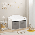 thumbnail image 5 of Kids Wooden Toy Box,Bench with Collapsible Fabric Drawers,Toy Storage Cabinet Organizer(White), 5 of 6
