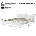 thumbnail image 2 of Esme Minimalist Queen Size Boucle Upholstered Bed, Platform Bed with Solid Wood Frame, White, 2 of 6