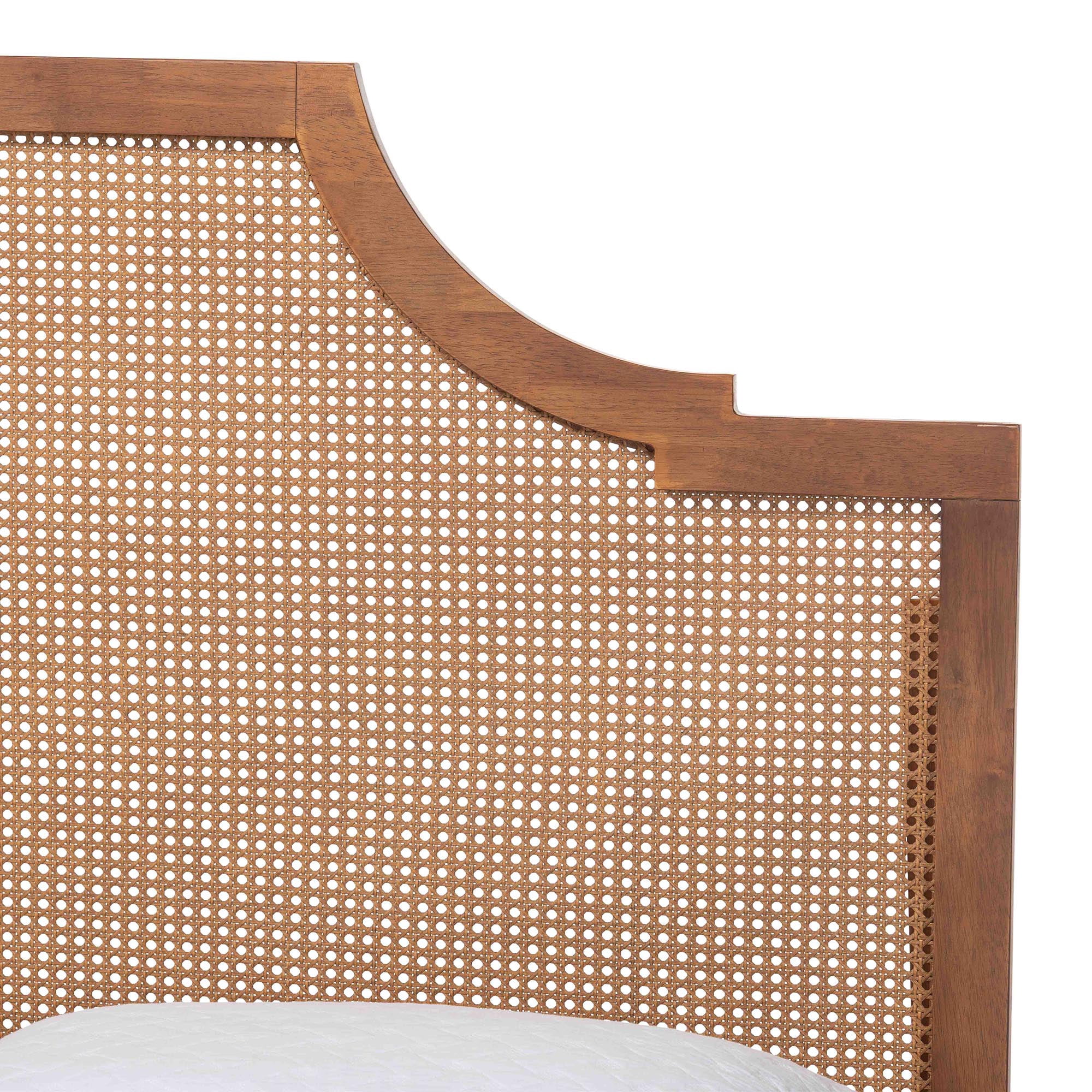 Baxton Studio Rodolfo Mid-Century Platform Bed, Queen, Ash Walnut