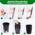 thumbnail image 4 of Set of 4 Tall 16 Inch Self-Watering Flower Pots – Large Black Planters with Drainage & Water Level Gauge – Ideal for Outdoor and Indoor Plants – Perfect for Patio, Porch, Living Room, or Office, 4 of 8