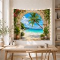 thumbnail image 5 of Tropical Beach Through a Stone Archway, Serene Coastal Style for Beach Lovers, Coastal Wall Art, Housewarming Gift, Tapestry Wall Hanging for Bedroom and Living Room, 5 of 7