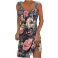 thumbnail image 2 of Puntoco Vestidos Mujer Fancy Women Impreso Elegante Estilo Casual Vestido con Cuello en V con Correa, 2 of 5
