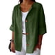 thumbnail image 3 of TaTaai Women's Summer Cardigan Top V-Neck Long Sleeve Linen Cotton Blend Button Front Loose Fit Casual Blouse Gift, 3 of 4