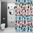 thumbnail image 4 of Farmhouse Dog Shower Curtain for Bathroom Decor, Paw Vintage Blue Pink Wooden Board Waterproof Fabric Shower Curtain, 36"x72" Set with 12 Hooks, 4 of 9